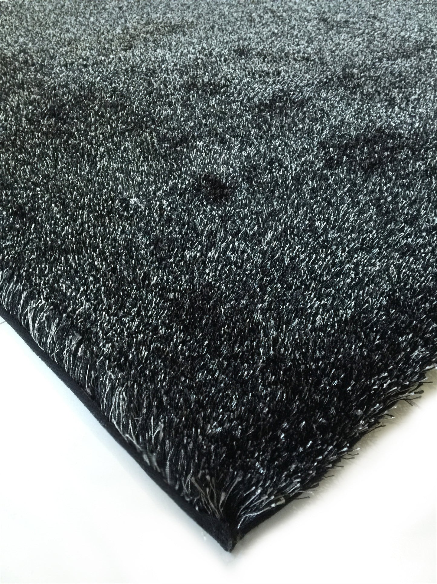 2' X 3' Black Shag Hand Tufted Area Rug