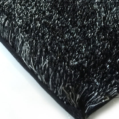 2' X 3' Black Shag Hand Tufted Area Rug