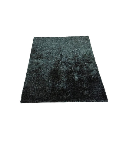 2' X 3' Black Shag Hand Tufted Area Rug