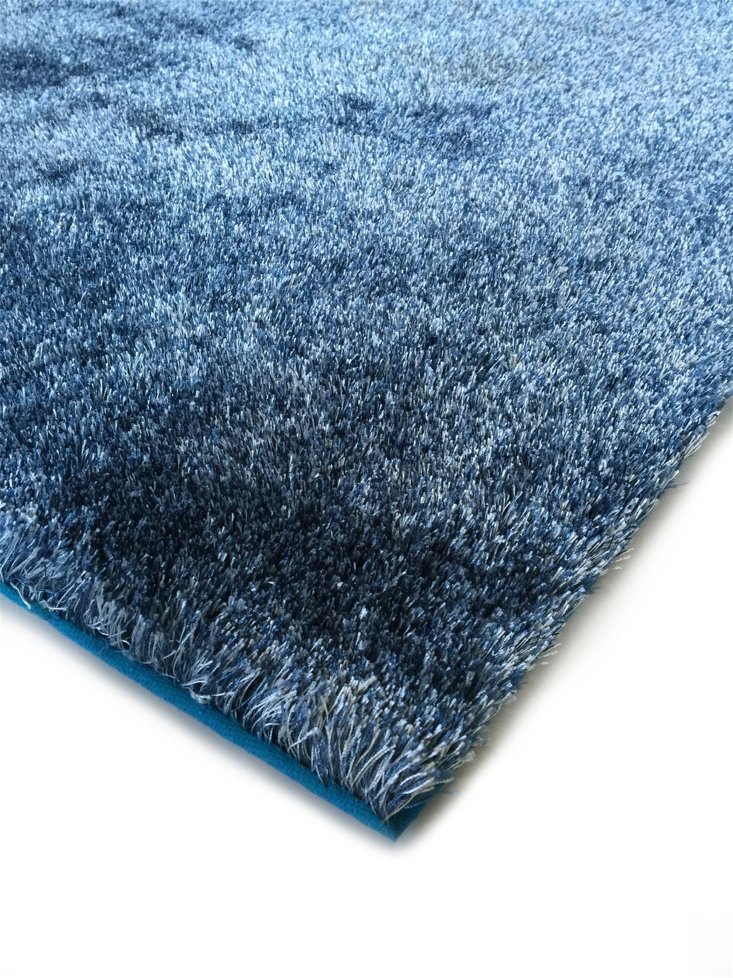 8' X 11' Blue Shag Hand Tufted Area Rug