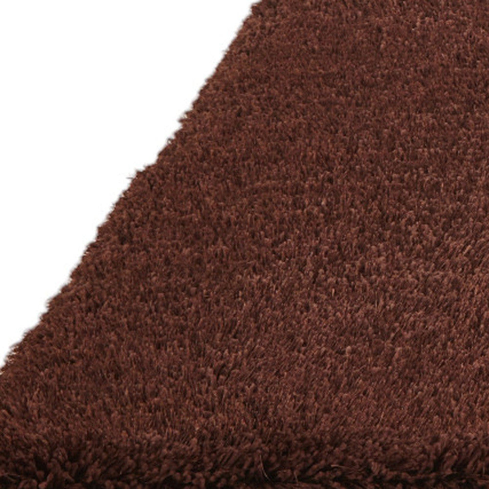 8' X 11' Brown Shag Hand Tufted Area Rug