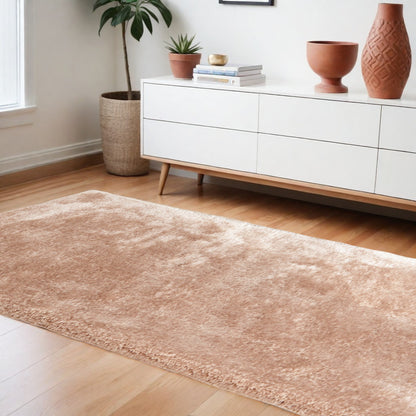 8' X 11' Beige Shag Hand Tufted Area Rug