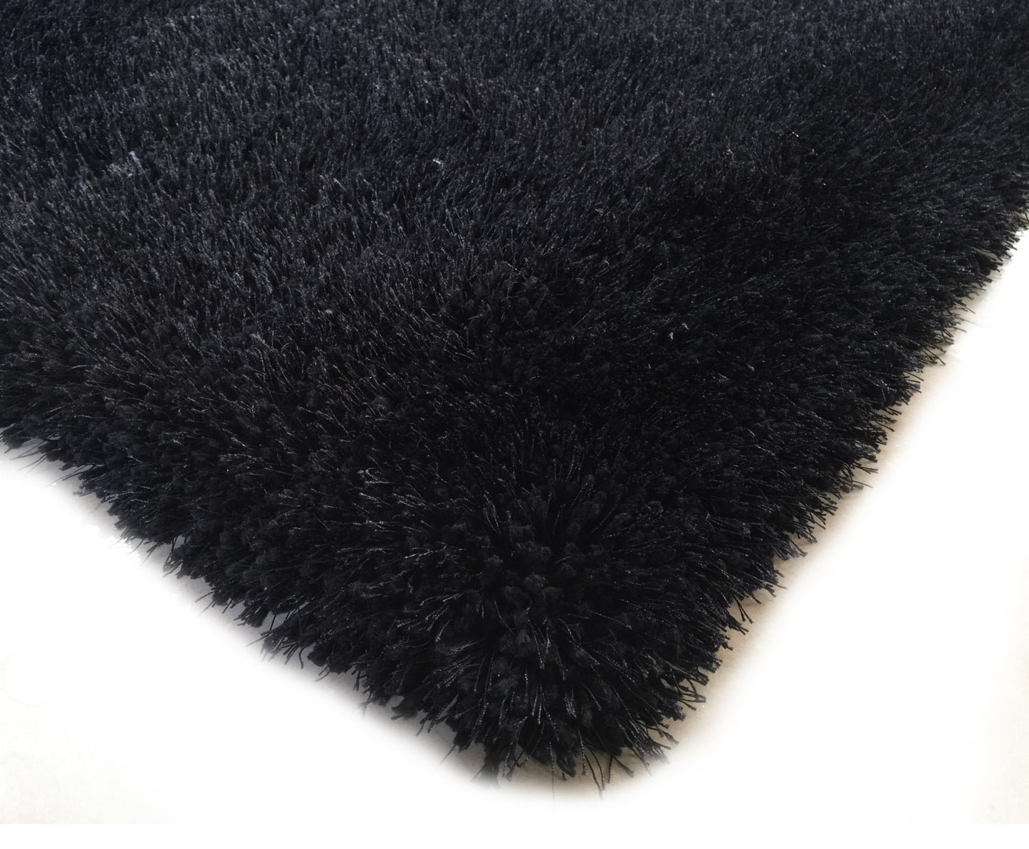 5' X 7' Black Shag Hand Tufted Area Rug