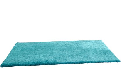 8' X 11' Turquoise Shag Hand Tufted Area Rug