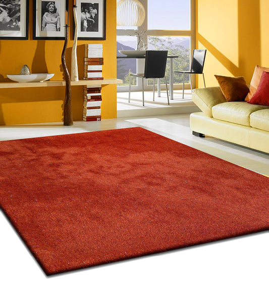 5' X 7' Red Shag Hand Tufted Area Rug