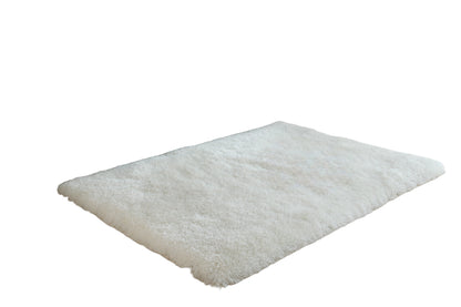 5' X 7' White Shag Hand Tufted Area Rug