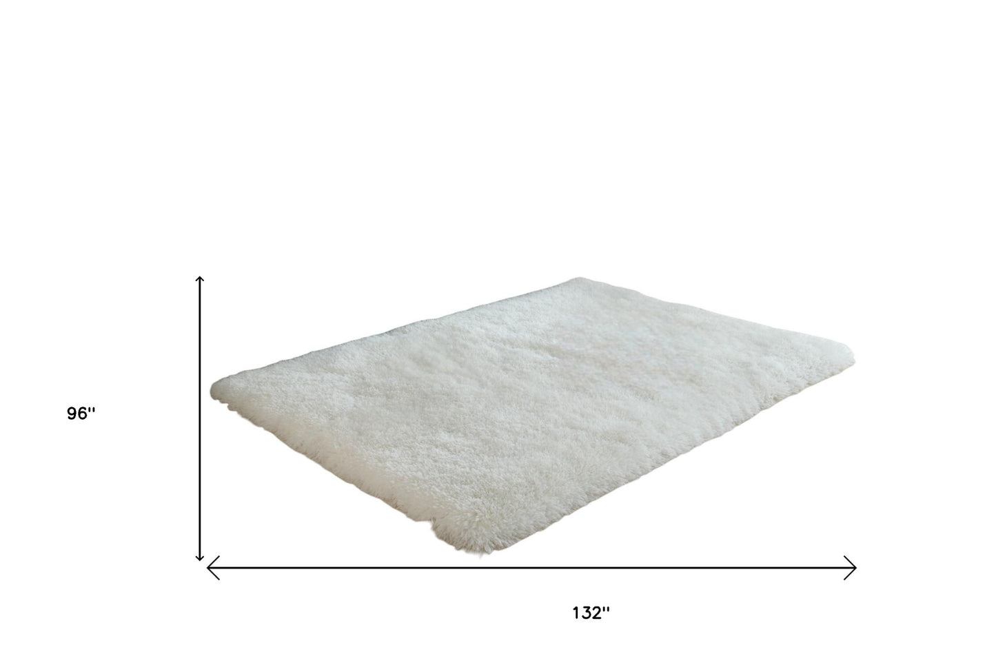 5' X 7' White Shag Hand Tufted Area Rug