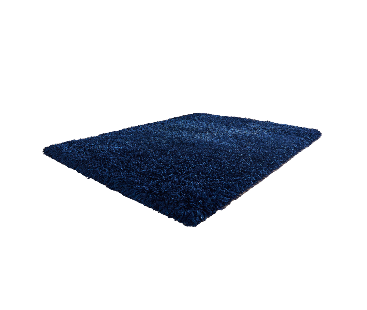 5' X 7' Navy Blue Shag Hand Tufted Area Rug