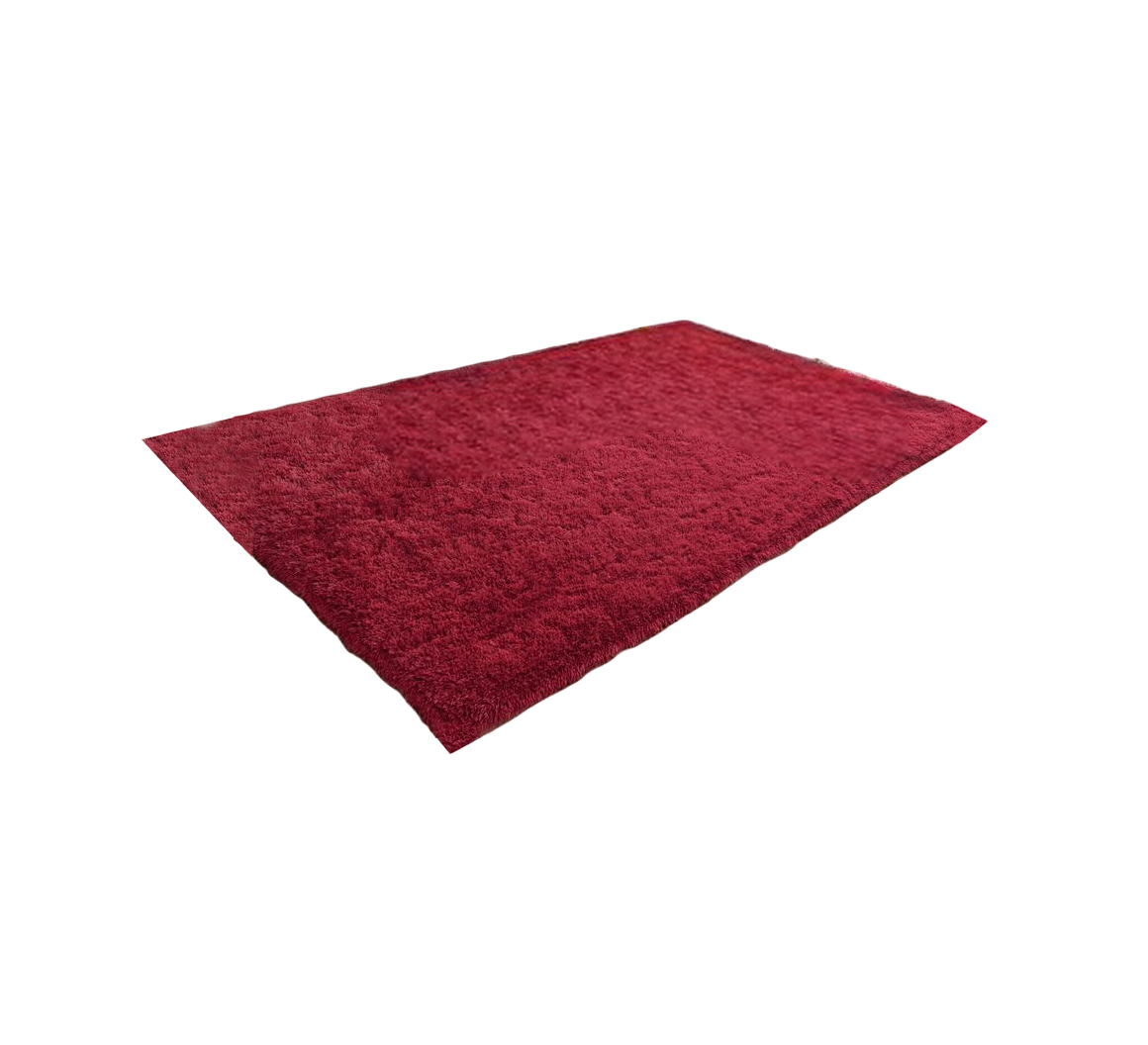 5' X 7' Red Shag Hand Tufted Area Rug