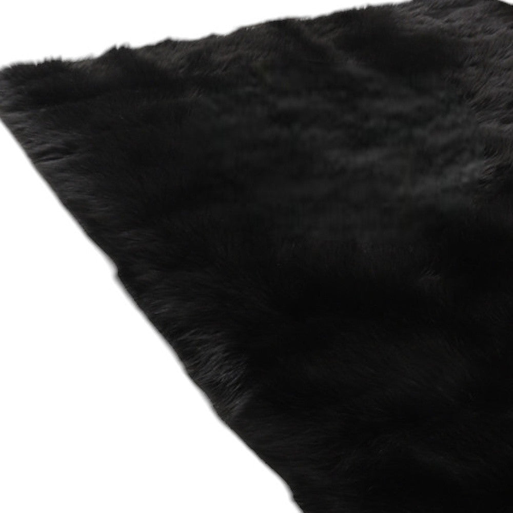 5' X 7' Charcoal Faux Sheepskin Shag Washable Area Rug