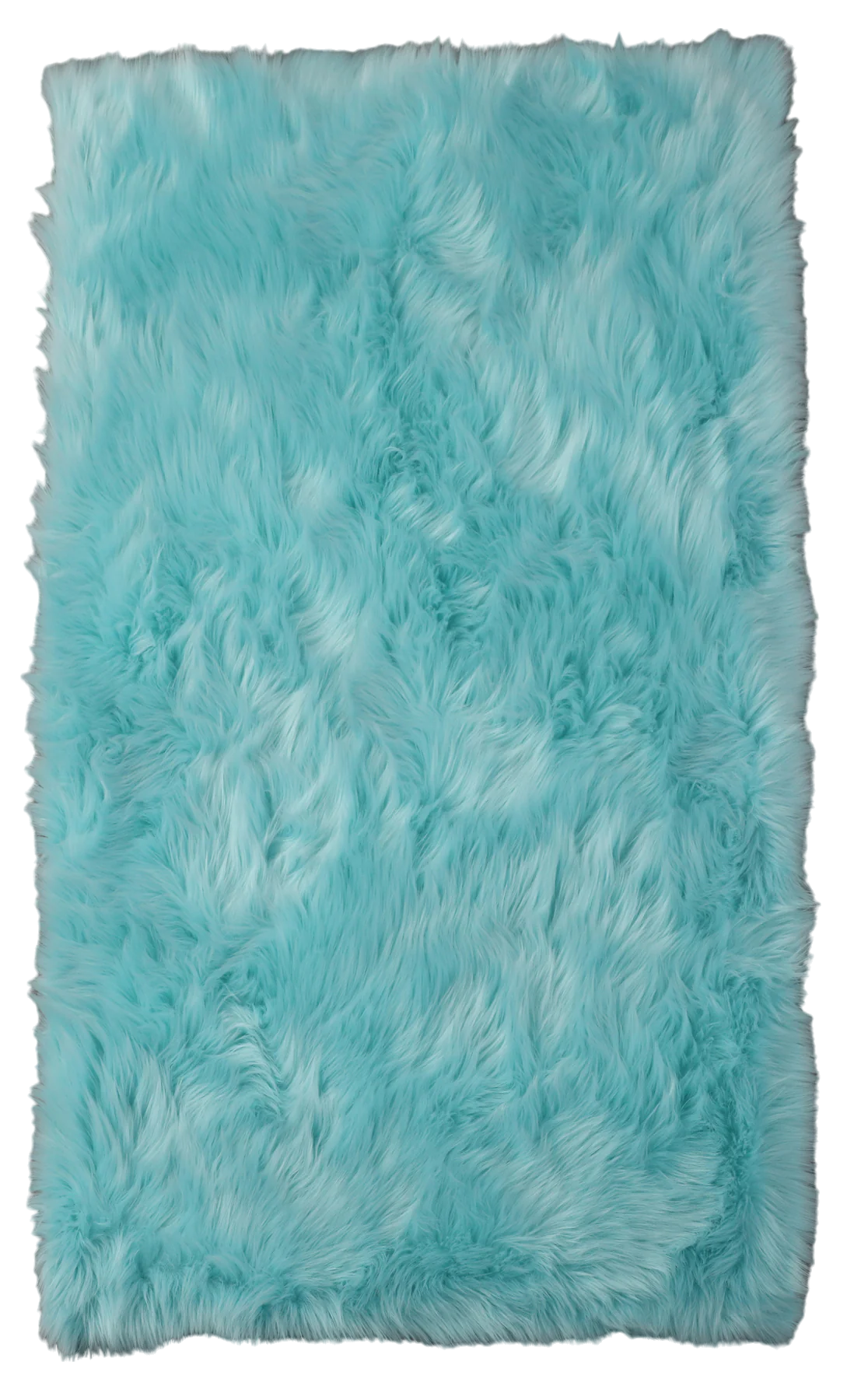 4' X 6' Turquoise Faux Sheepskin Shag Washable Area Rug