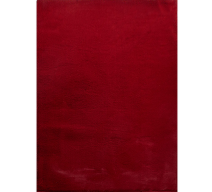 5' X 8' Red Faux Fur Shag Washable Non Skid Area Rug