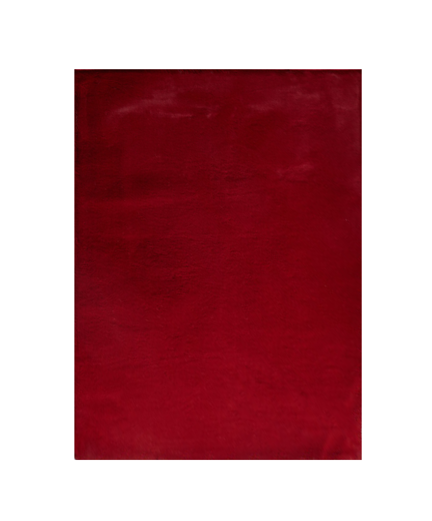 5' X 8' Red Faux Fur Shag Washable Non Skid Area Rug