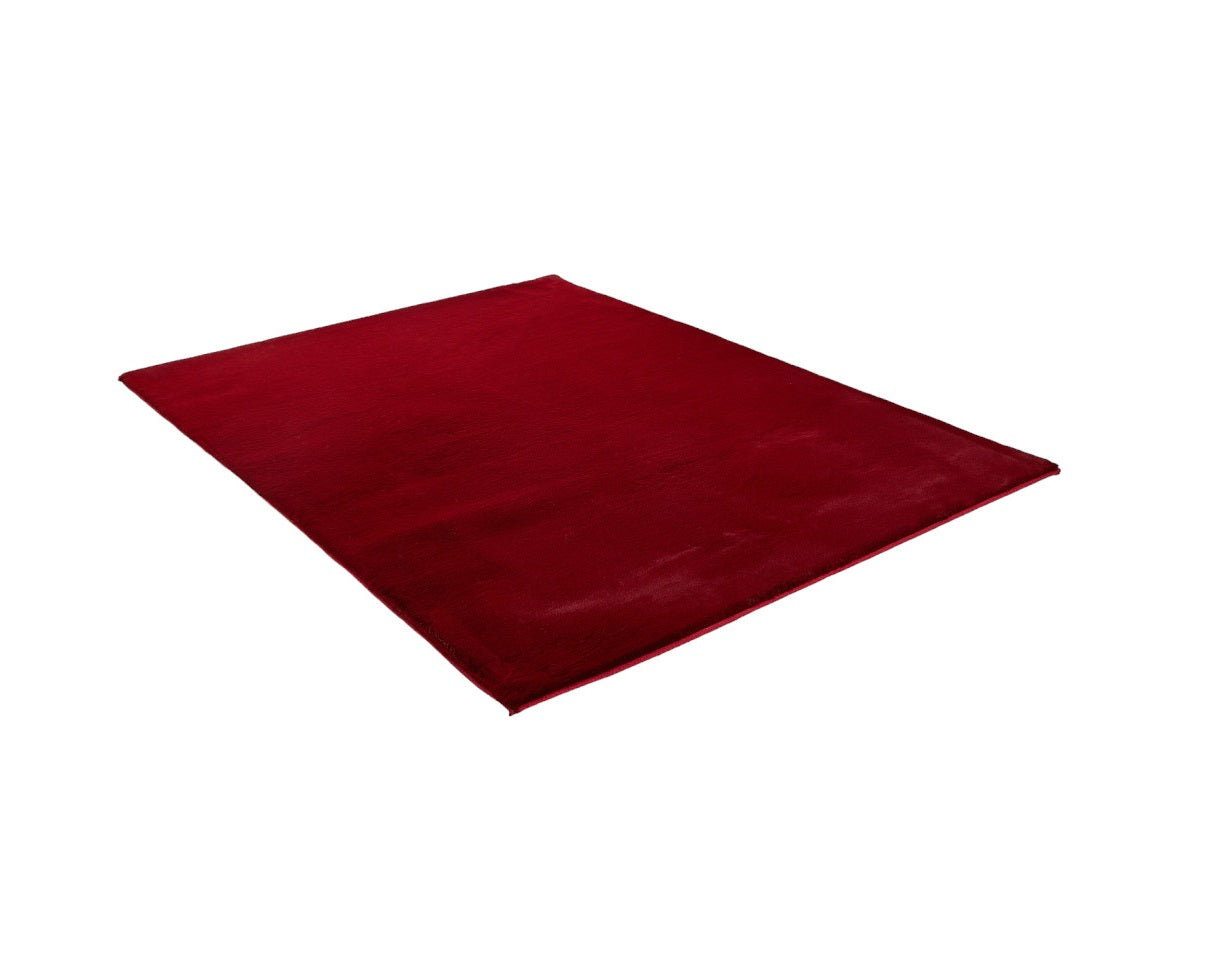 5' X 8' Red Faux Fur Shag Washable Non Skid Area Rug