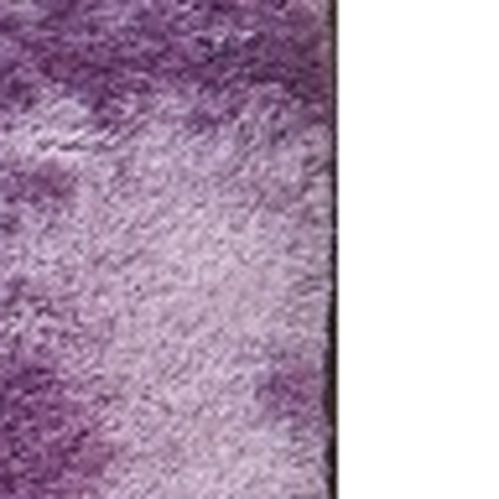 7' X 10' Purple and Ivory FauX Fur Shag Non Skid Area Rug