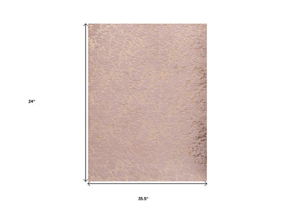 6' X 9' Pink and Gold Faux Fur Abstract Shag Non Skid Area Rug