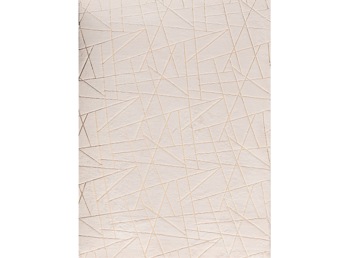 2' X 3' Beige and Gold Faux Fur Abstract Shag Non Skid Area Rug