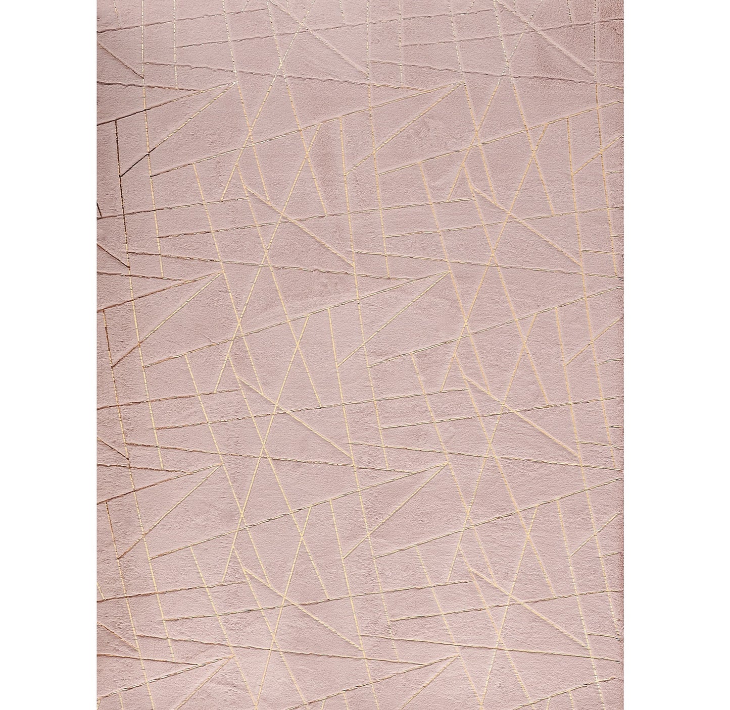 6' X 9' Pink and Gold Faux Fur Abstract Shag Non Skid Area Rug