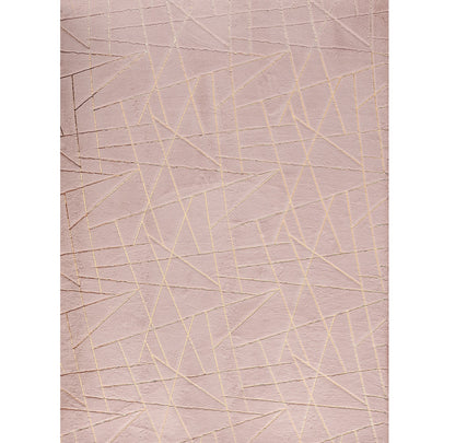 6' X 9' Pink and Gold Faux Fur Abstract Shag Non Skid Area Rug