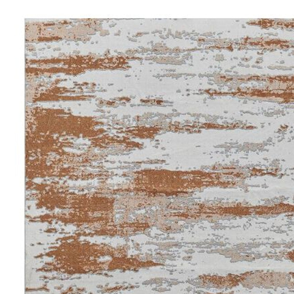 2' X 3' Gray and Brown Abstract Printed Washable Non Skid Area Rug