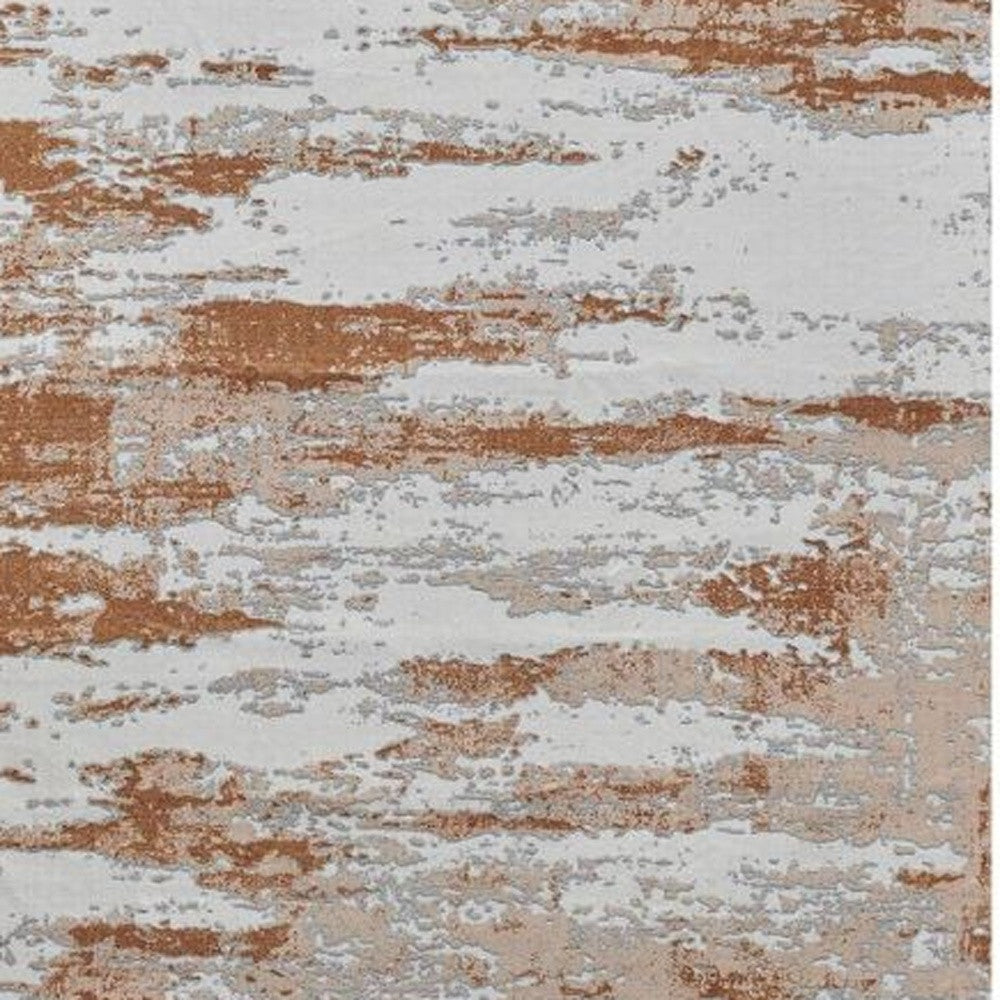 2' X 3' Gray and Brown Abstract Printed Washable Non Skid Area Rug