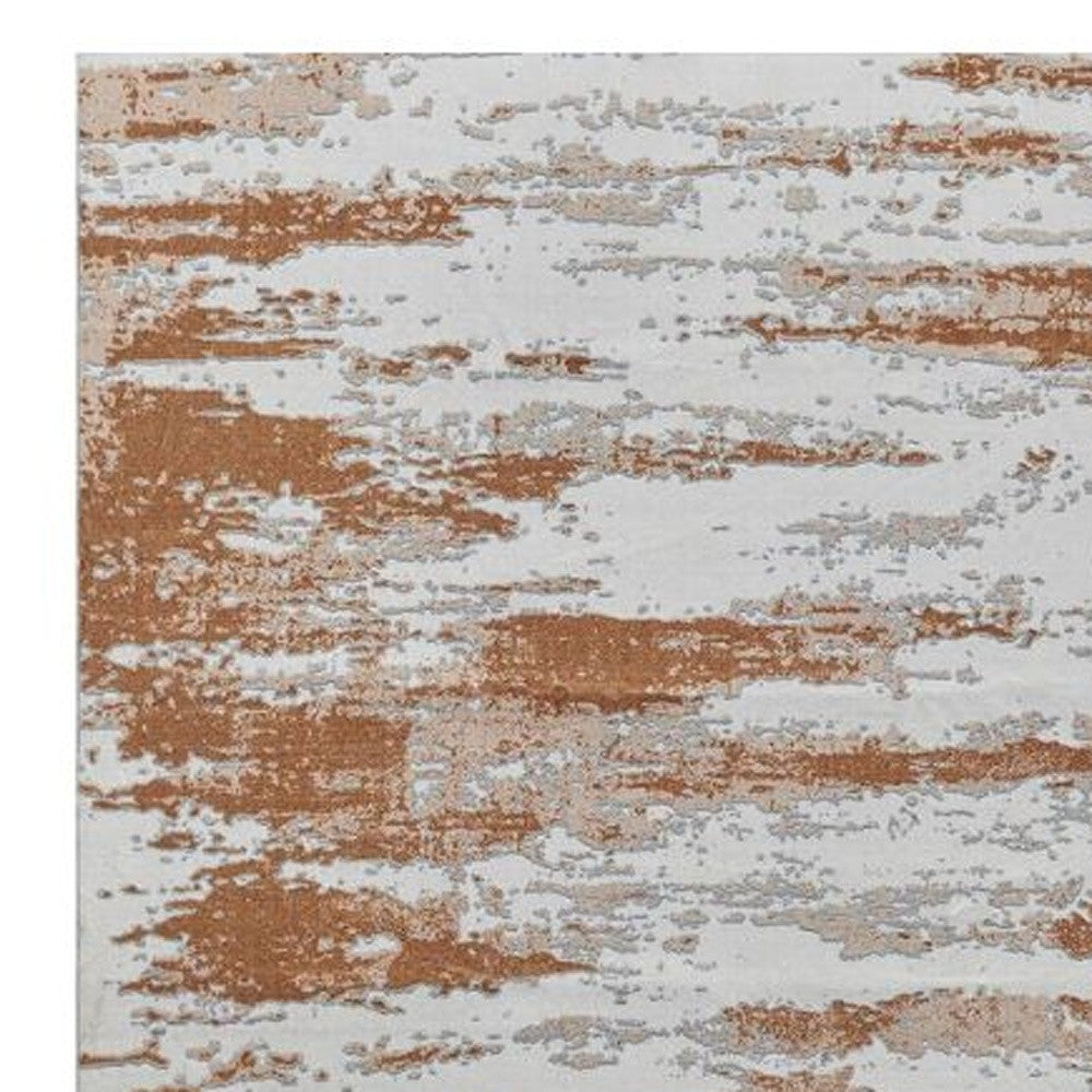 2' X 3' Gray and Brown Abstract Printed Washable Non Skid Area Rug