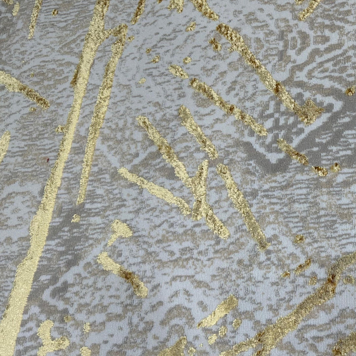 9' X 12' Ivory and Gold Abstract Area Rug