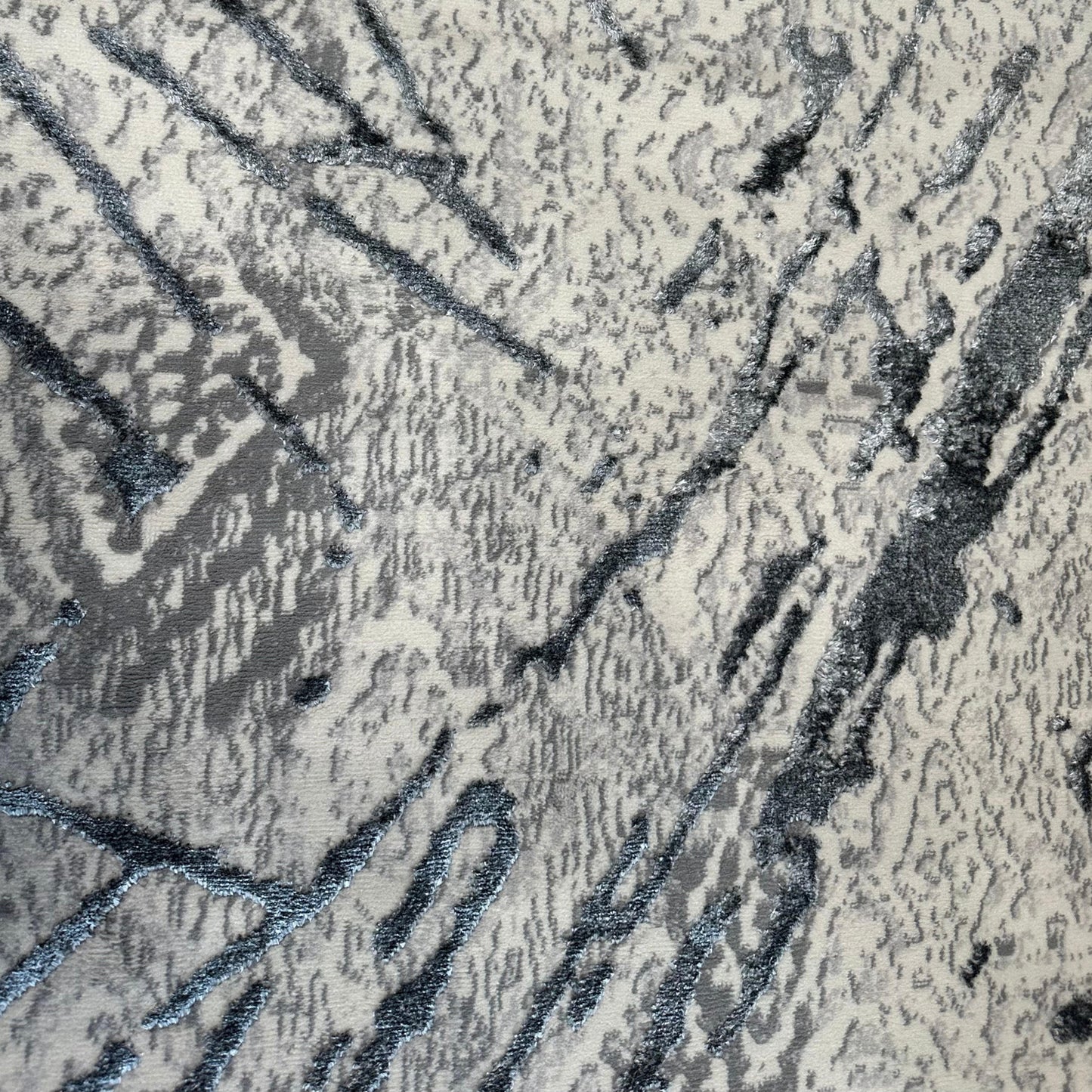 3' X 5' Gray and Silver Abstract Area Rug