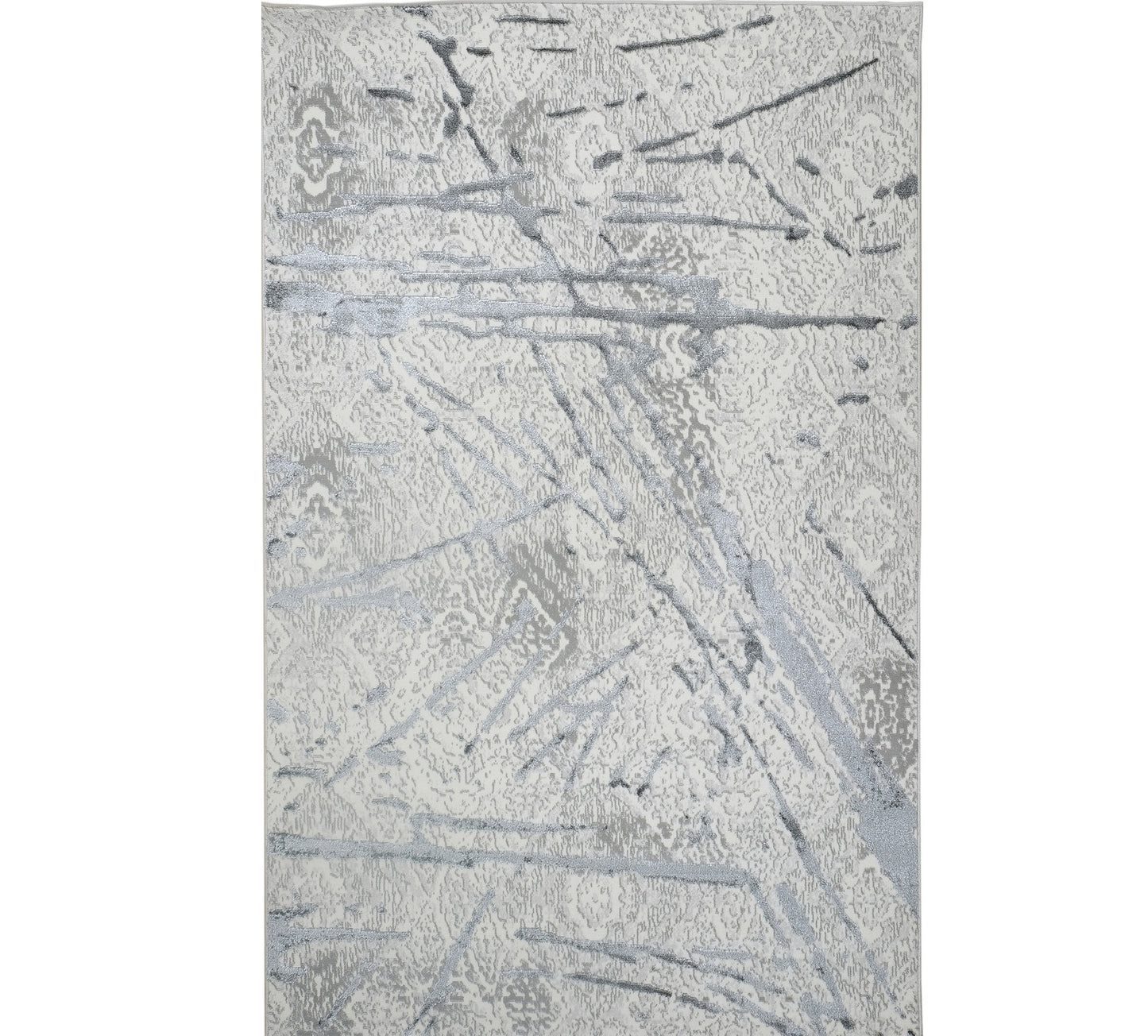 3' X 5' Gray and Silver Abstract Area Rug