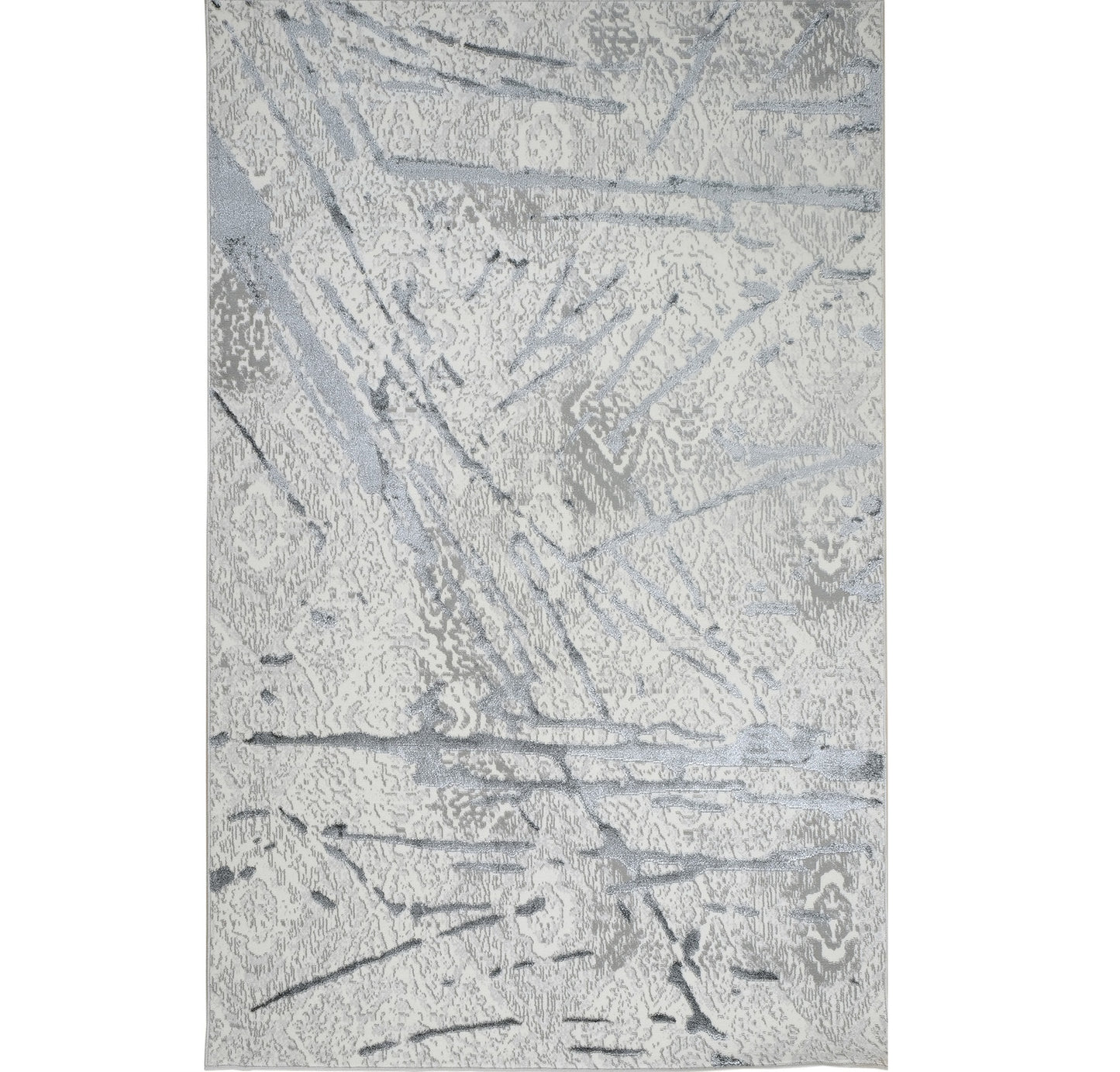 3' X 5' Gray and Silver Abstract Area Rug