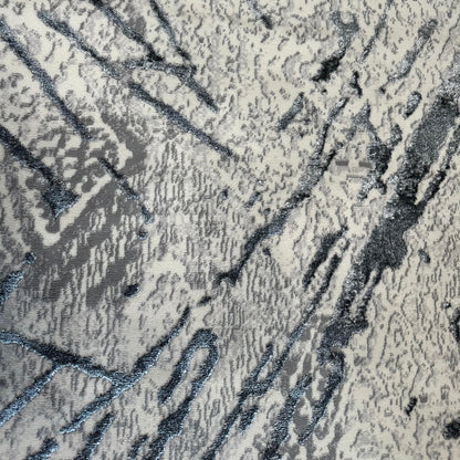 3' X 5' Gray and Silver Abstract Area Rug