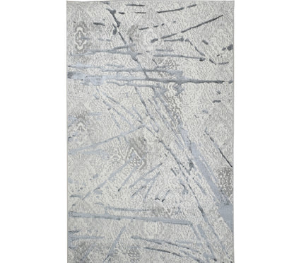 3' X 5' Gray and Silver Abstract Area Rug