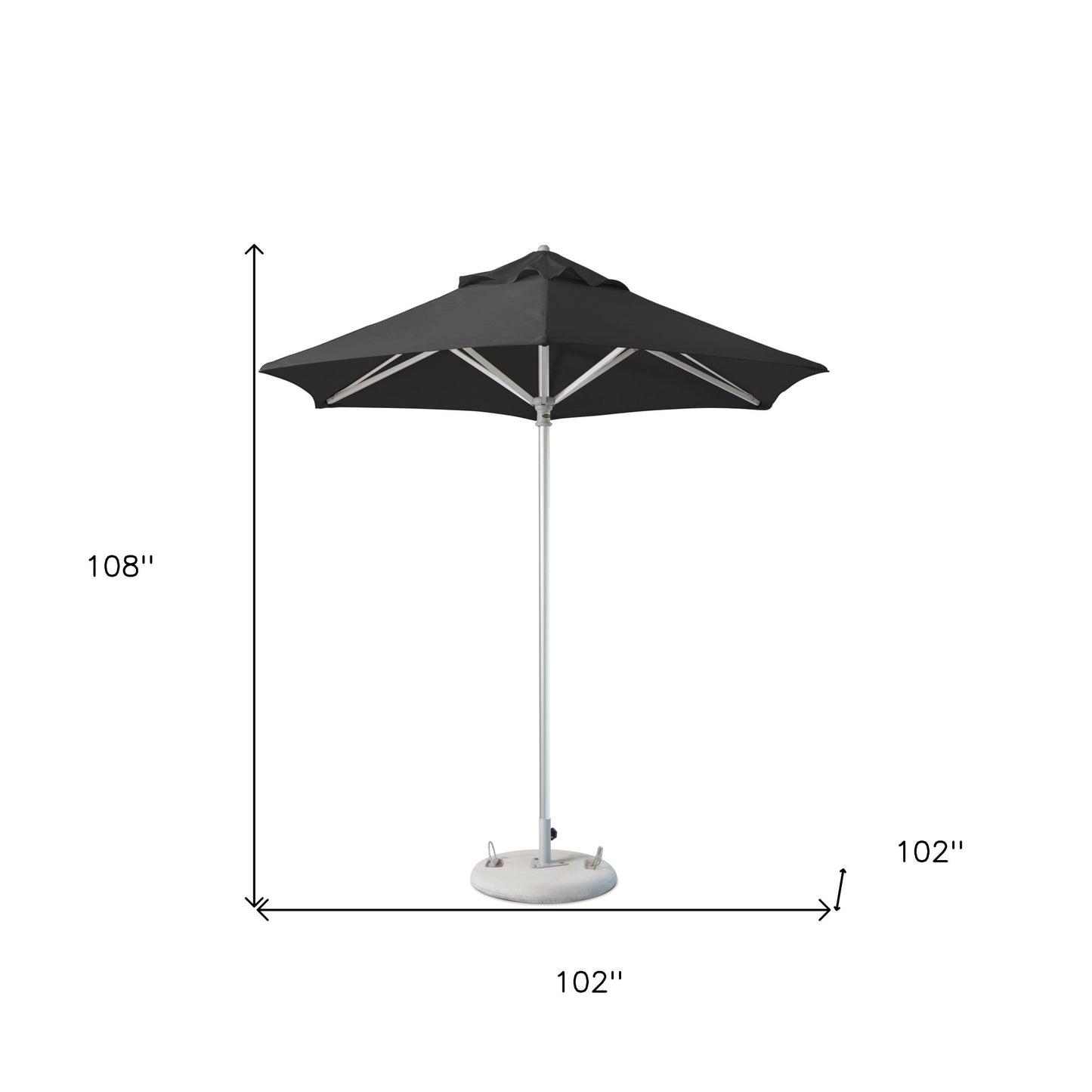 9' Black Polyester Round Market Patio Umbrella