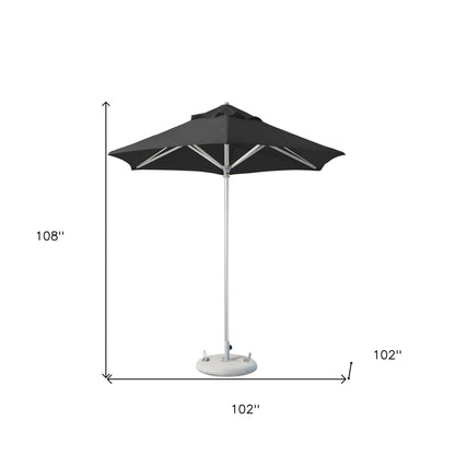 9' Black Polyester Round Market Patio Umbrella