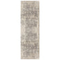 7' Gray Floral Runner Rug