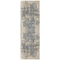 7' Gray Floral Runner Rug