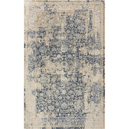 8' X 10' Gray and Ivory Floral Area Rug