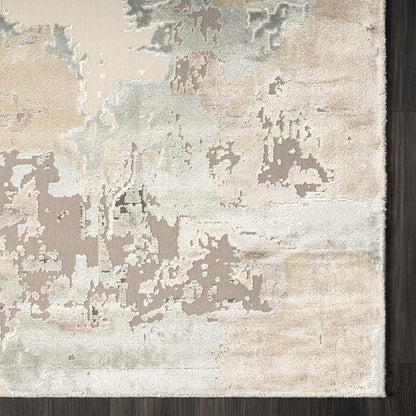 5' X 8' Gray and Beige Abstract Area Rug