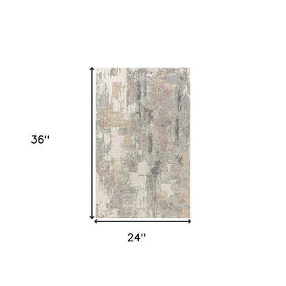 5' X 8' Gray and Beige Abstract Area Rug