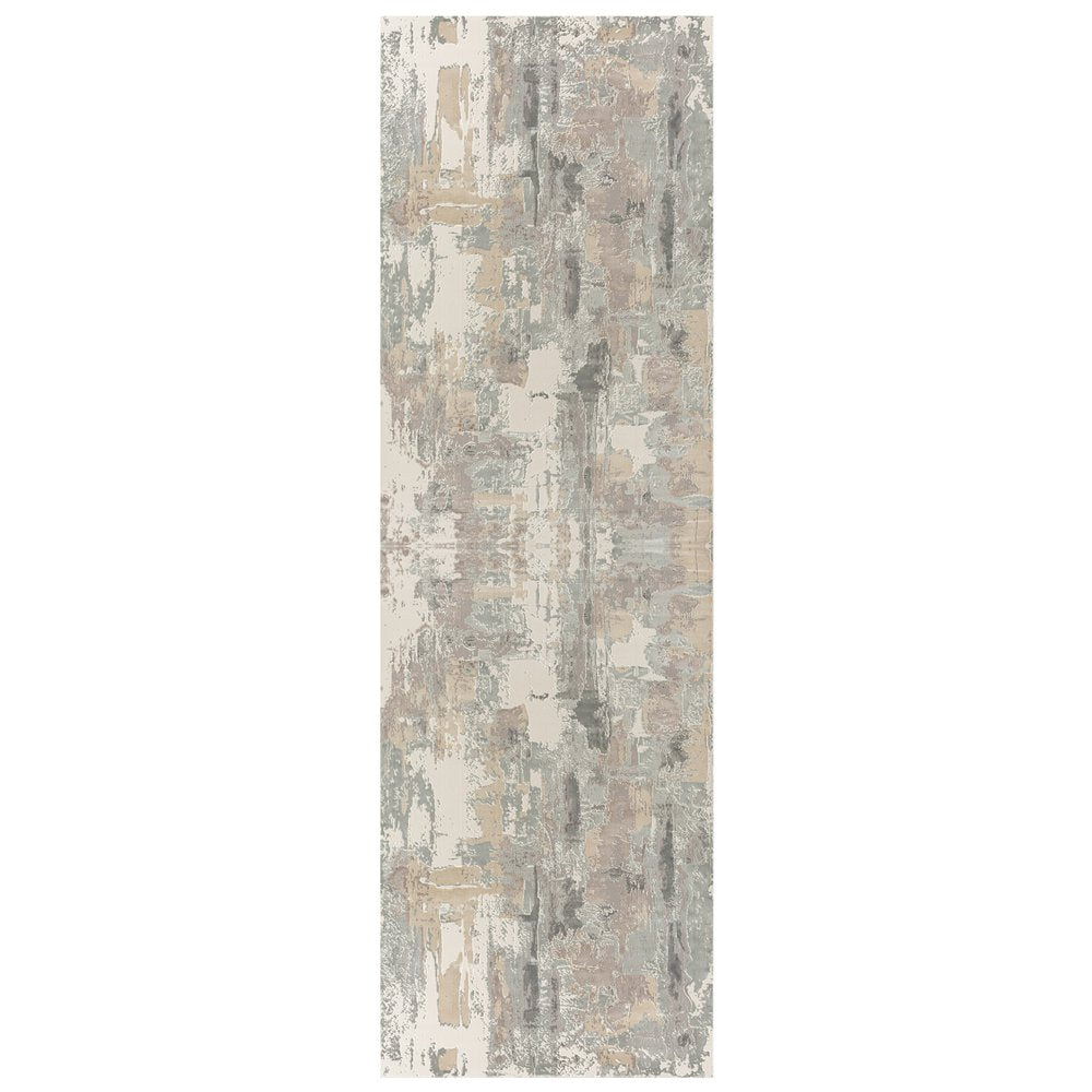 2' X 3' Beige Ivory And Gray Abstract Area Rug