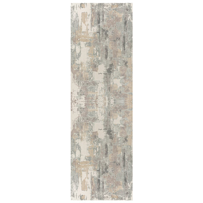 5' X 8' Gray and Beige Abstract Area Rug