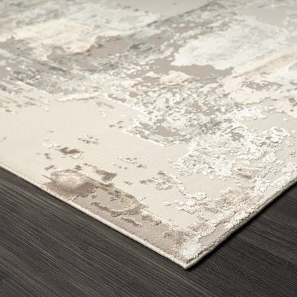 5' X 8' Gray and Beige Abstract Area Rug