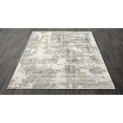 5' X 8' Gray and Beige Abstract Area Rug