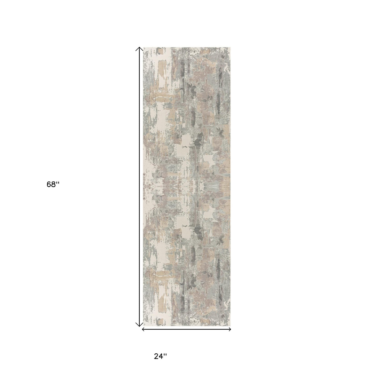 5' X 8' Gray and Beige Abstract Area Rug