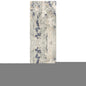 7' Blue And Beige Abstract Runner Rug