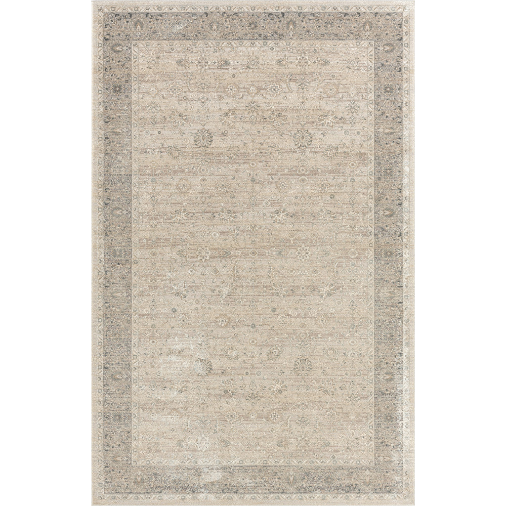 2' X 3' Beige Floral Area Rug