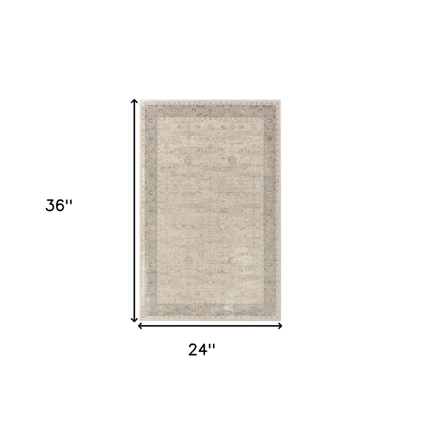 2' X 3' Beige Floral Area Rug