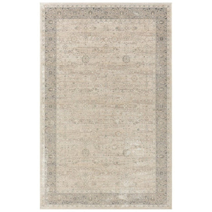 8' X 10' Beige and Ivory Floral Area Rug