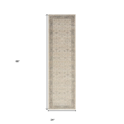 2' X 3' Beige Floral Area Rug