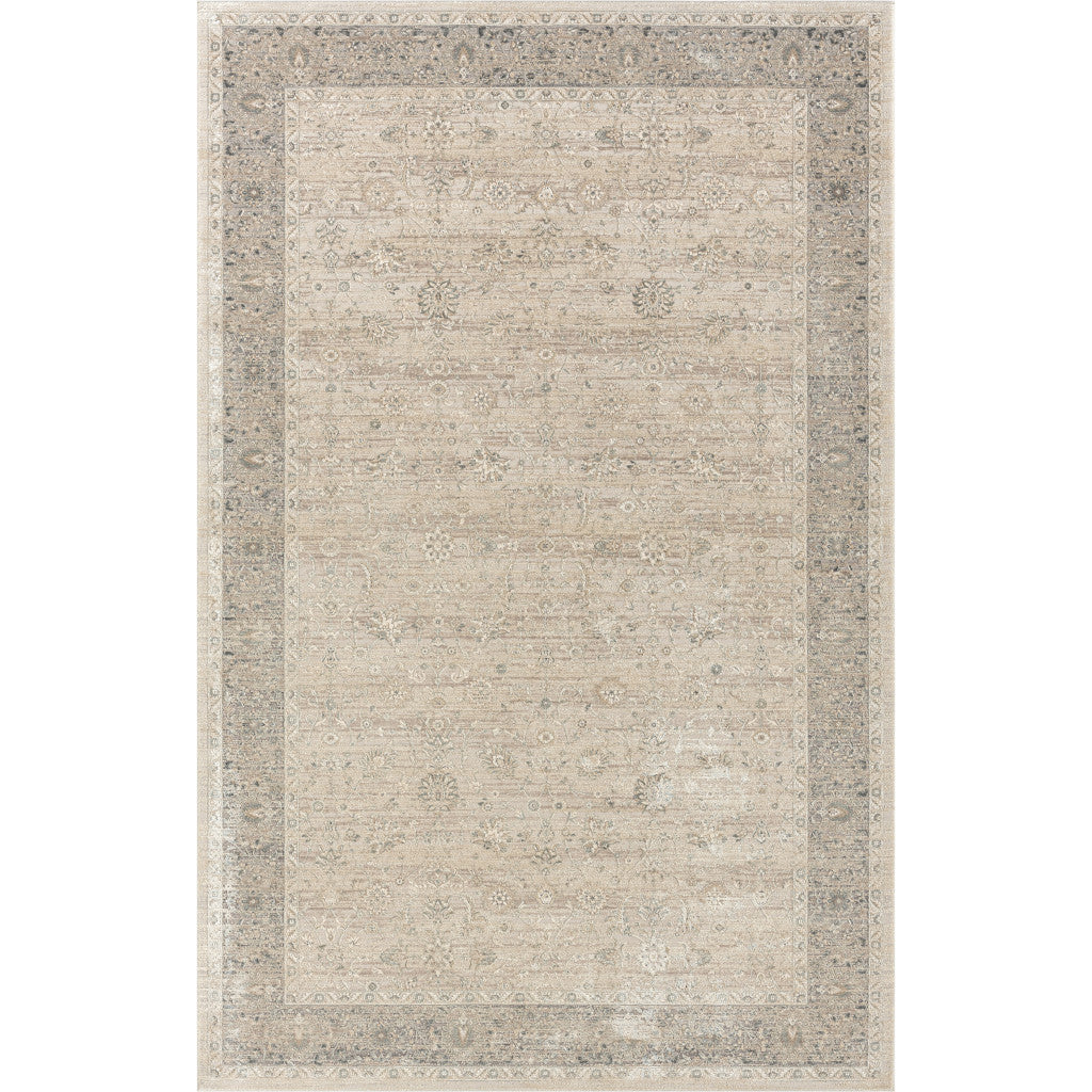 2' X 3' Beige Floral Area Rug